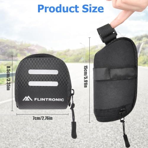 flintronic Bike Saddle Bag, Mini Reflective Cycling Seatpost Bag for Mountain and Road Bikes — view 2