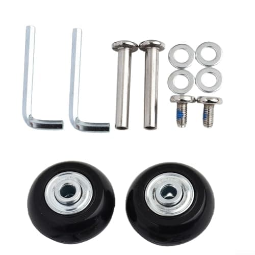 Luggage Wheel Replacement Set Rubber Suitcase Wheels with Screws Washers Wrenches Double Bearing Travel Bag Repair Kit for Rolling Cases (40mm*18mm) — view 4