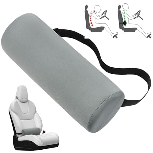 Lumbar Roll Pillow for Lower Back, 11 Inch Memory Foam Roll Pillow (Grey)