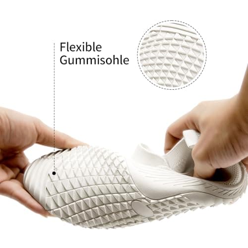 Barefoot Shoes Womens White Trainers Gym Walking Slip on Sneakers Size 4 — view 5
