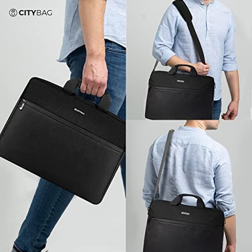 Laptop Shoulder Bag For 15.6 Inch Laptops - Modern 15 Inches Laptop Messenger Bag, Business Briefcase Laptop Bag - Compact Tablet/Computer Carrying case For All 15 Laptop Brands In The UK — view 2