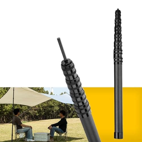 Carbon Fiber Telescopic Tarp Poles Camping Shelter Support Rods Adjustable Awning Tent Poles Lightweight Portable T500 Grade Hiking Canopy Stakes for Outdoor Backpacking Picnic Yard(1.35 meter) — view 2