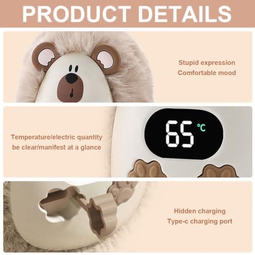 Naughty Bear Hand Warmer Stuffed Cartoon 3 Heat Levels — view 3