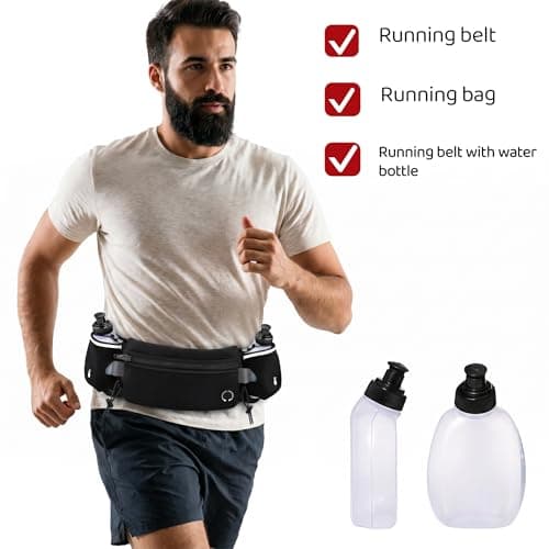 ROSSRORE Running Belt with Water Bottle for Men Runners' Gear — view 6