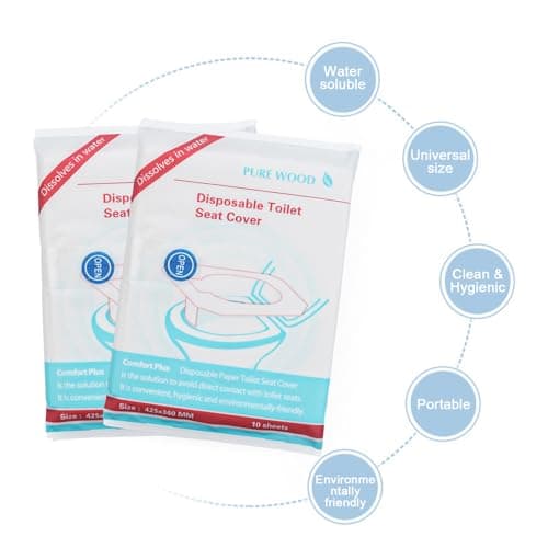 80 Pcs Disposable Toilet Seat Covers,Biodegradable Paper Toilet Flushable — view 3