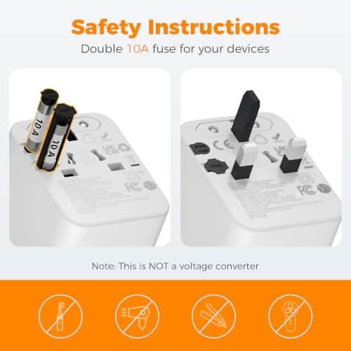 TESSAN Universal Travel Adapter with 2 USB C and 2 USB A Ports — view 5