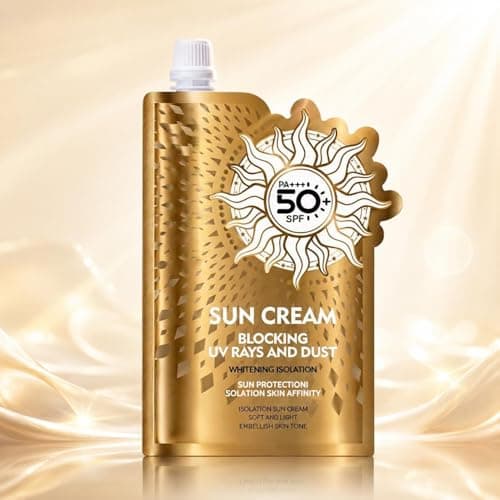 Sun Cream Sachet 25ml, SPF 50 High Protection UVA UVB Sunscreen Lotion for Sensitive Skin, Hydrating & Water Resistant, Non-Greasy Body Sun Cream for Daily Use, Travel-Friendly Pouch (5pc) — view 6
