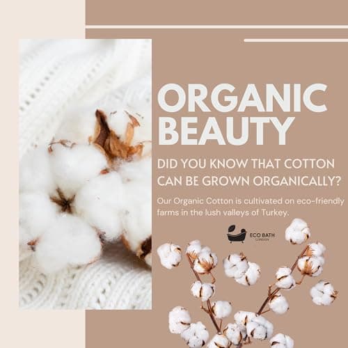 Eco Bath London Natural Toweling Slippers - Luxury 100% Organic Cotton, Ultra Soft, Machine Washable Indoor Slippers for Bath and Home, L Size (8-9) — view 4