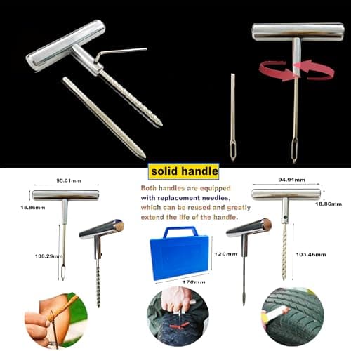 52pcs tyre Repair kit, Heavy Duty car tyre Puncture Repair kit, tubeless tyre Repair kit with Storage Case, tyre Plug Repair kit for car, Motorcycle, Truck, Van, ATV, Tractor, etc. — view 4