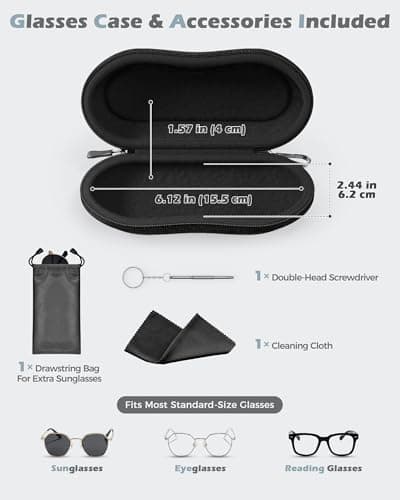 ProCase Sunglasses Case, Hard Shell Glasses Case for Men Women -Darkgrey — view 2