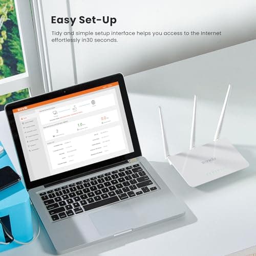Tenda Wireless Router 300 Mbps, 3 External Antennas for Streaming Music, Uploading Photos, Video Chatting, Hd Video Streaming F3, White — view 6