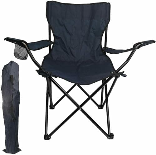 D.I.L Folding Camping Chair with Cup Holder, Steel Frame, Carry Bag Included, Lightweight, for Camping, Picnics, Fishing, and Garden Use (Green) — view 6