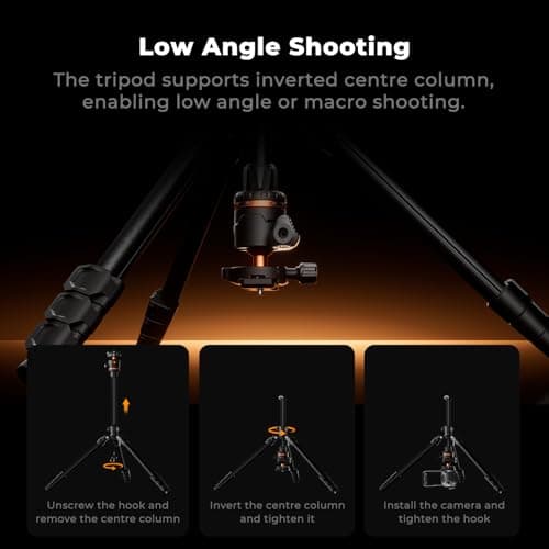 K&F CONCEPT 178cm/70" Compact Camera Tripod — view 4