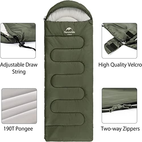 Naturehike Camping Sleeping Bag for Adults, Backpacking Compact Rectangular Sleeping Bags, Lightweight for Camping, Hiking 3 Seasons for Hiking, Travel and Office — view 3