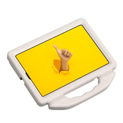 Ejoyous Protective Case EVA Shockproof Tablet Case with 90 Degree Rotatable Grip Stand for Mini 1 2 3 4 5 7.9 Inch for Kids Students Travel Learning (Cream White) — view 5