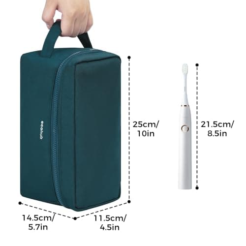 ECOHUB Water-Resistant Travel Toiletry Bag, Recycled Wet and Dry Separation Wash Bag, Dopp Kit Shaving Bag, Wide-Open Zipper Pouch Travel Toiletries Bag for Men, Patent Pending, Bluegreen — view 5