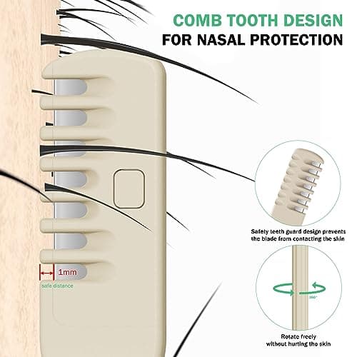 BEZOX Manual Nose Hair Trimmer (Pack of 3) - Rotating Nasal Hair Razor Cutter with Ear Picker for Women and Men - Portable Nostril Hair Remover Tools — view 3