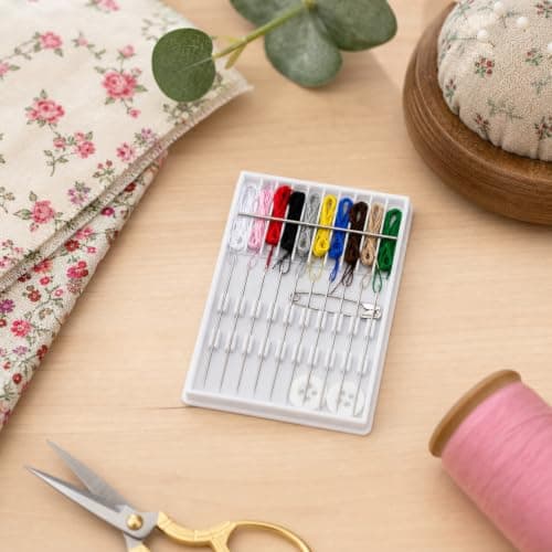 Pre-Threaded Needle Kit 20 Pcs Assorted Colour Travel Sewing Kit — view 6