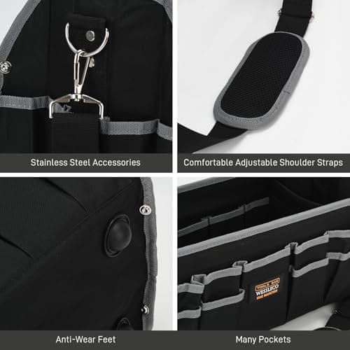 TMZDCJK Electrician Tool Bag Open Toolkit, Multi Pocket Organizer — view 4