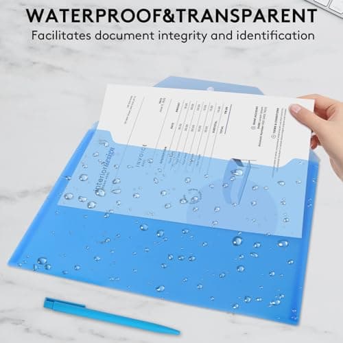 24Pack Plastic Wallets Folders - A4 Plastic Folders Document Folder Wallet Popper Wallets with Label Pocket, Assorted — view 6