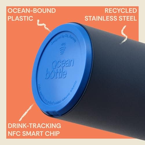 Ocean Bottle Brew Flask 350ml | Insulated Travel Flask for Hot & Cold Drinks | Recycled Stainless Steel | Sustainable, Eco Friendly Gift (Ocean Blue) — view 4