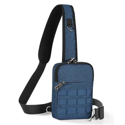 BROADREAM Anti-theft Sling Bag - Waterproof Crossbody Chest Pack for Men, Mini Shoulder Bag with Zipper Lock & RFID Blocking for Travel Work Sport