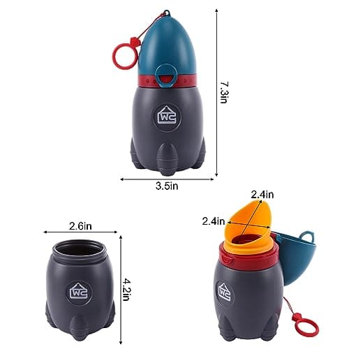 DIJIAMEIYA Travel Urinal for Kids,Rocket Toys Portable Emergency Urinal for Toddler,Light and Easy to Carry,Suitable for Car,Travel,Camping and Children's Urinal Potty Training(Deep Blue) — view 5