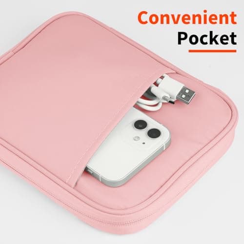HoYiXi Universal Sleeve Bag for 6",6.8",7" Kindle Paperwhite/Colorsoft 2024-2012 Compatible with 6"-6.8" All-New Kindle/Kobo/Tolino/Sony,6" EReader with Anti-Drop Protective Cover,Pink — view 6