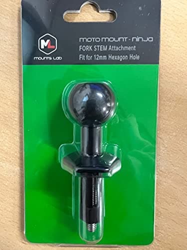 Mounts Lab motomount Ninja- Kawasaki Ninja Motorcycle for 12mm Hexagon Hole Mount/Fork stem Base with 1inch(25mm) TPU Ball- Compatible with Phone/Camera/GPS Mount(Adapter) — view 2