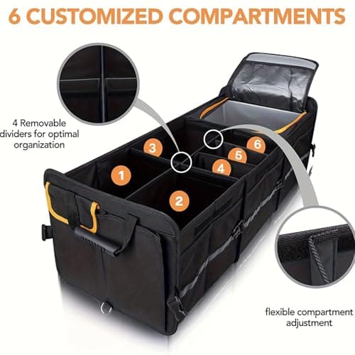 Car Boot Organiser with Cooler Bag, Large Collapsible Trunk Organizer — view 2
