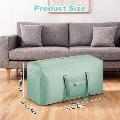 4 Pack Large Travel Duffle Bag, 96L Heavy Duty 600D Oxford Holdall with Luggage Sleeve, Foldable Weekender Travelling Bags for Men Women Hospital Camp (Blue&Green) — view 3