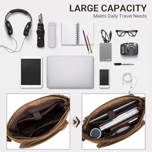 ChioSun Canvas Messenger Bag 15.6-17.3 Inch Crossbody Men's Shoulder Bags — view 5