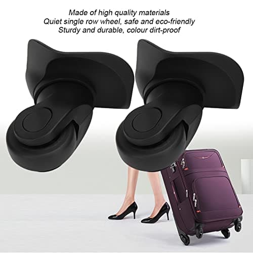 Gsycle 1 Pair Luggage Wheels Replacement, Black Travel Suitcase Caster Repair Kits Suitcase Mute Single Row Wheel Outdoor Supplies with Screws for Luggage — view 2