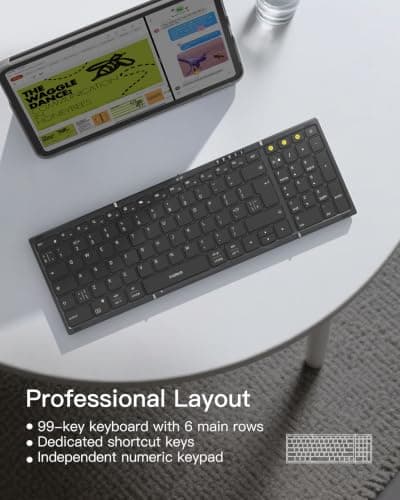 Inateck Wireless Foldable Keyboard and Mouse Set, Portable — view 5