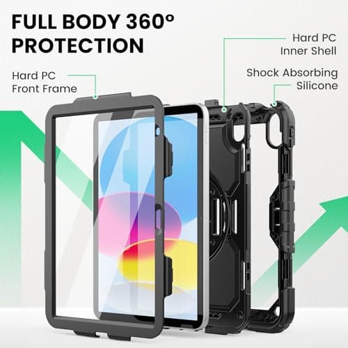 SEYMAC Case for iPad A16 11th/10th Generation 2025/2022 11/10.9inch, Black — view 5