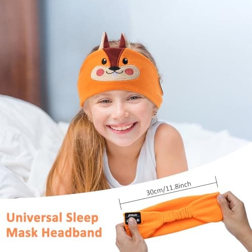 Bluetooth Sleep Mask, CestMall Sleep Eye Mask with Wireless Headphones Blackout Sleep Headphones Headband Music Sleeping Bluetooth Headband Birthday X-mas Gift for Children Boy Girl Travel (Orange) — view 6