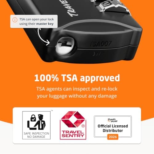 3-Pack TSA Luggage Lock with 4-Digit Combination | Set-Your-Own Padlock for Travel, Baggage, Suitcases & Backpacks | Luggage Locks | TSA Locks | Heavy-Duty Padlock | Black — view 3
