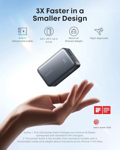 Anker Nano Power Bank, 10,000mAh Portable Charger & 45W Max Compact Battery Pack (Bundle) — view 5