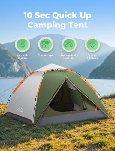 Gysrevi Camping Tent 3 Man Instant Pop Up Tents for Camping, 3 Season — view 2