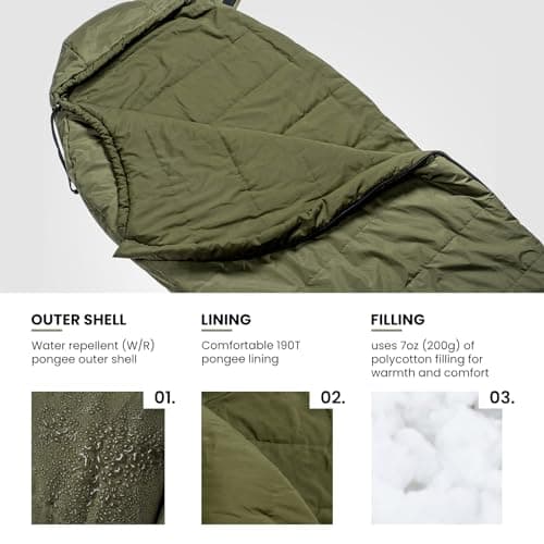 OneTigris Bushcrafter’s Sleeping Bags, Mummy Sleeping Bag for Camping Hiking Backpacking, Survival Gear — view 5