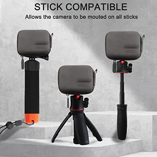 FiTSTILL Grey Mini Carrying Bag Case for Go Pro Hero 13/12/11/10/9/8/7/(2018)/6/5 Black,Hard Shell Travel Storage Case for DJI Osmo Action 2,AKASO,Campark,YI Action Camera and More — view 6