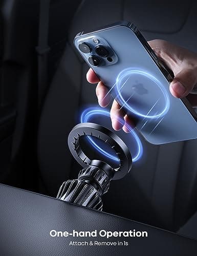 Lamicall Car Phone Mount for MagSafe - [20x N52 Magnet] Magnetic Phone Holder Car, Air Vent Phone Mount Cradle Hook for iPhone 17 16 15 14 13 Pro/Max/Plus/Air & MagSafe Case, Others with Metal Plate — view 4