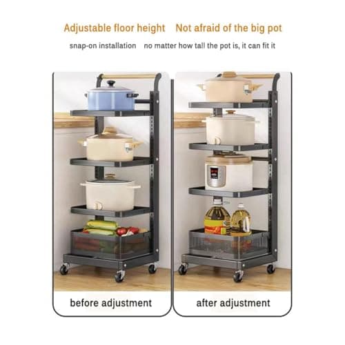 Portable Folding Festival Cart with Wheels 3 Tier Expandable Microwave Shelf & Pot Rack for Camping Outdoor Events & Storage Solutions Versatile nizer for Home & Travel — view 3