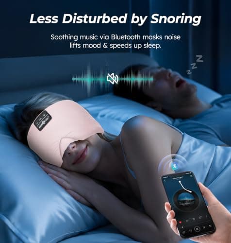 MUSICOZY Sleep Mask Headphones 100% Blackout Ice Silk Sleep Headphones — view 6