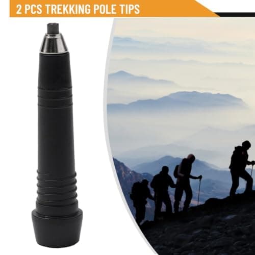 2pcs Carbide Trekking Pole Tips Replacement Hard Metal Ends for Hiking Poles Walking Anti-Slip Grip 7.7cm Dark Grey — view 4