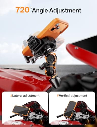 Kewig Anti-Theft Motorcycle Phone Fork Stem Mount with Vibration Dampener — view 5