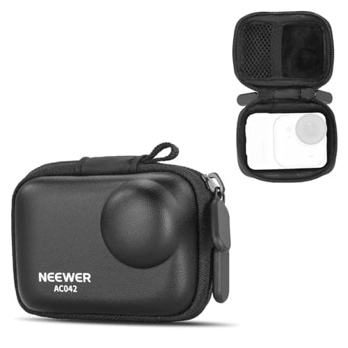 NEEWER Storage Case Compatible with Insta360 GO Ultra, Protective Portable Travel PU Hard Shell Carrying Bag with Mesh Pocket & Carabiner, Action Camera Accessories, AC042