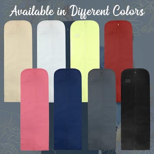 Wedcova Dress Bag | Hanging Garment Bags | Full Length Travel Covers | Wedding Long Clothes Storage Cover with Zipper for Women | 72 Inch (182cm) | Pack of 1 | Black — view 6