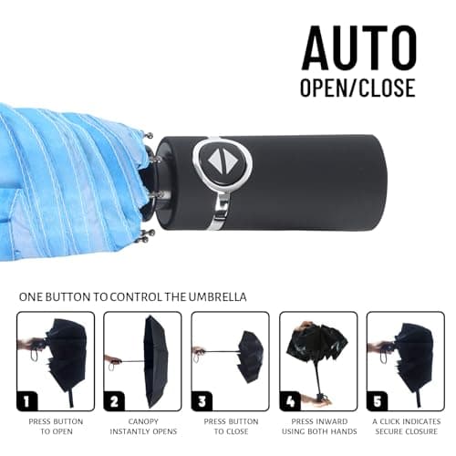 SY COMPACT Travel Umbrella Automatic Windproof Umbrellas Strong Compact Umbrella for Women Men — view 5