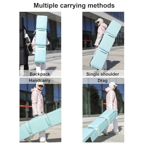 KJZQXYX Snowboard Bag,Fully Padded Snowboard Bag,Double Rolling Ski Bag, Foldable Wheeled Ski Bag, for Travel (Yellow 175cm) — view 5